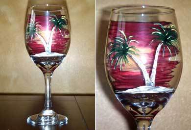 Painted Wine Glass